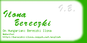 ilona bereczki business card